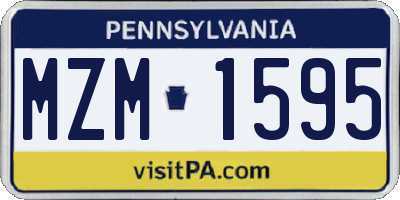 PA license plate MZM1595