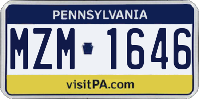 PA license plate MZM1646