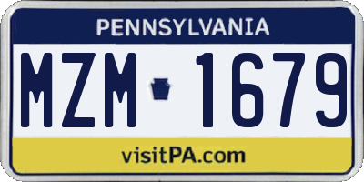 PA license plate MZM1679