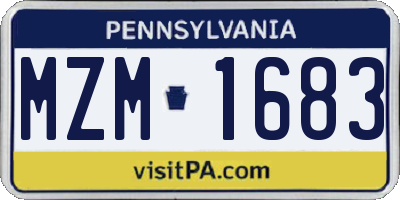 PA license plate MZM1683