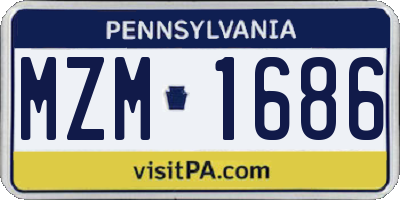 PA license plate MZM1686