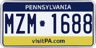 PA license plate MZM1688
