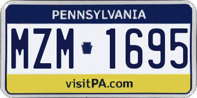 PA license plate MZM1695