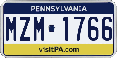 PA license plate MZM1766