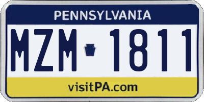 PA license plate MZM1811