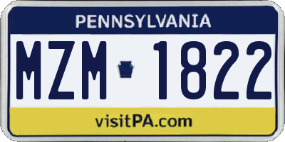 PA license plate MZM1822