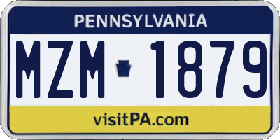 PA license plate MZM1879