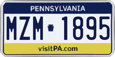 PA license plate MZM1895