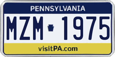 PA license plate MZM1975