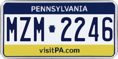 PA license plate MZM2246