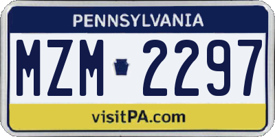 PA license plate MZM2297