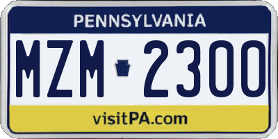 PA license plate MZM2300
