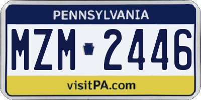 PA license plate MZM2446