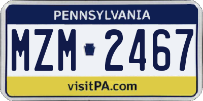 PA license plate MZM2467