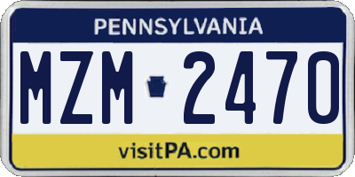 PA license plate MZM2470