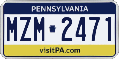 PA license plate MZM2471