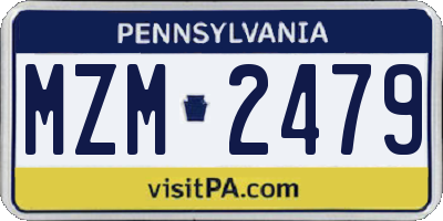 PA license plate MZM2479