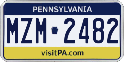 PA license plate MZM2482