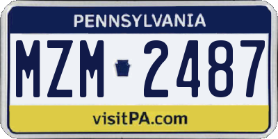PA license plate MZM2487