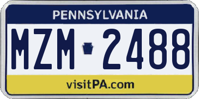 PA license plate MZM2488