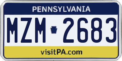 PA license plate MZM2683