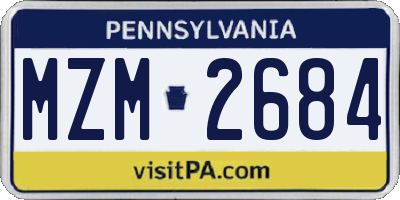 PA license plate MZM2684