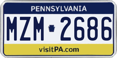 PA license plate MZM2686