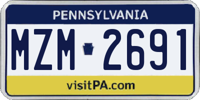 PA license plate MZM2691