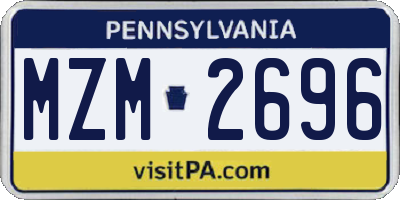 PA license plate MZM2696