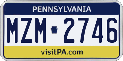 PA license plate MZM2746