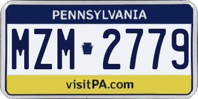 PA license plate MZM2779