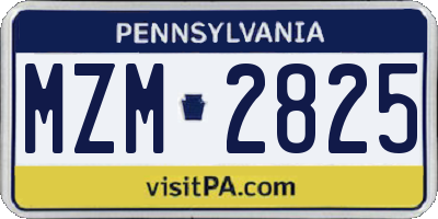 PA license plate MZM2825