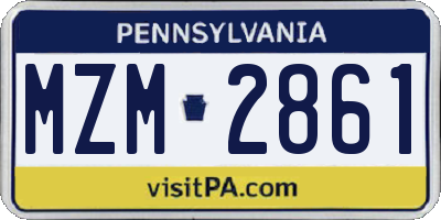 PA license plate MZM2861