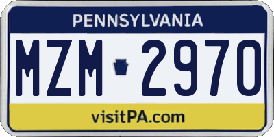 PA license plate MZM2970
