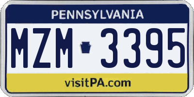 PA license plate MZM3395