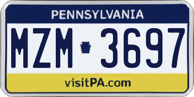 PA license plate MZM3697