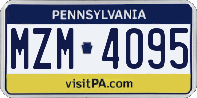 PA license plate MZM4095