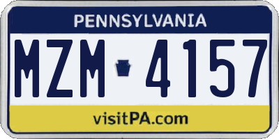 PA license plate MZM4157