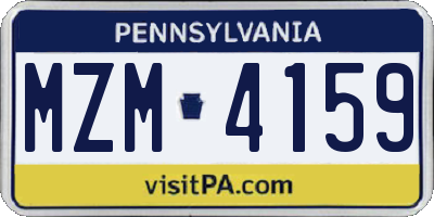 PA license plate MZM4159