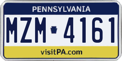 PA license plate MZM4161