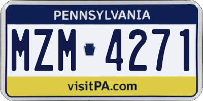 PA license plate MZM4271