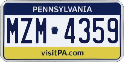 PA license plate MZM4359
