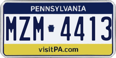 PA license plate MZM4413