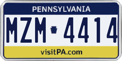 PA license plate MZM4414