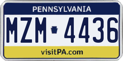PA license plate MZM4436
