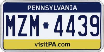 PA license plate MZM4439