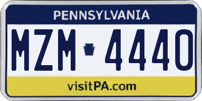 PA license plate MZM4440