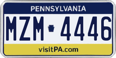 PA license plate MZM4446