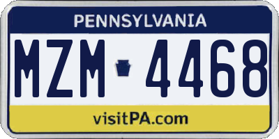 PA license plate MZM4468
