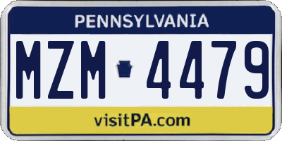 PA license plate MZM4479